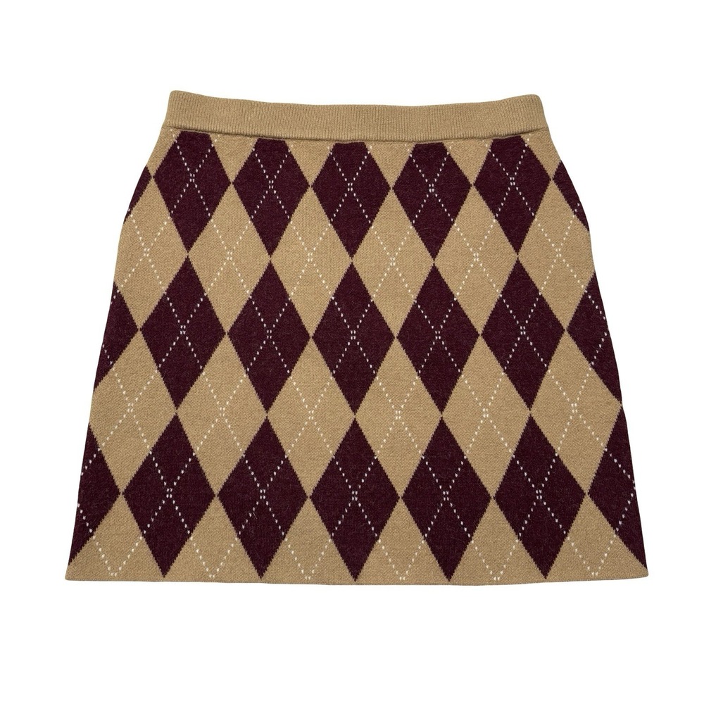 Greylin Women's Argyle Knit Mini‎ Skirt Wool Cashmere Blend Measure 28 x 17.5